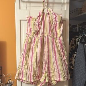 Old Navy Pink and Yellow Striped Romper